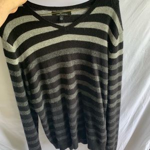 Marc Anthony 100% Cashmere Black Striped Sweater M